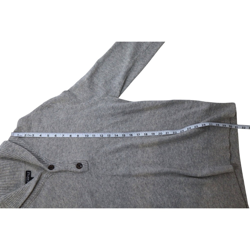 J. Crew Mercantile Mens Large Gray Shawl Collar Button Pullover Sweater Knit L - Picture 4 of 7